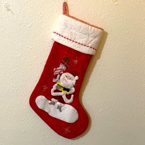 NEW Pottery barn quilted Santa Christmas stocking